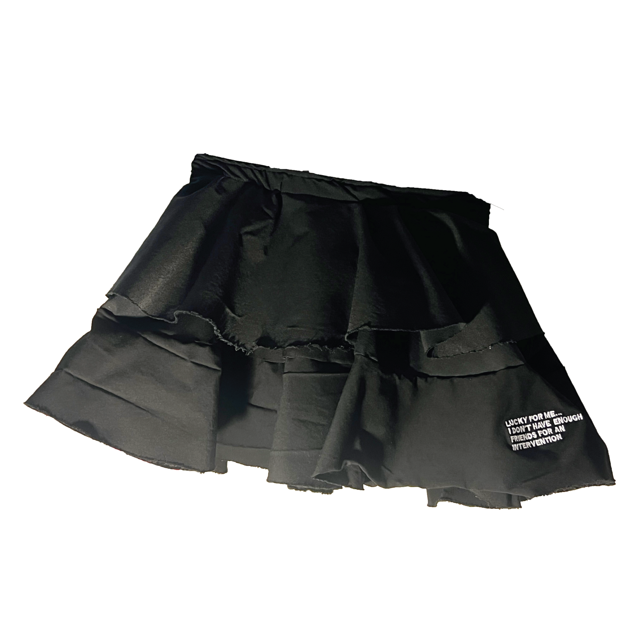 Black Layered Mini Skirt